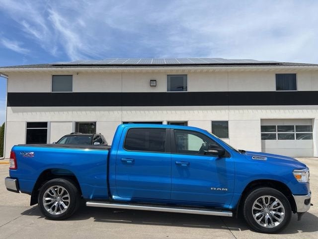 2021 RAM 1500 Big Horn in Blue — front three-quarter view