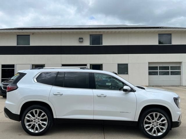 2024 GMC Acadia Denali in White Frost Tricoat — front three-quarter view